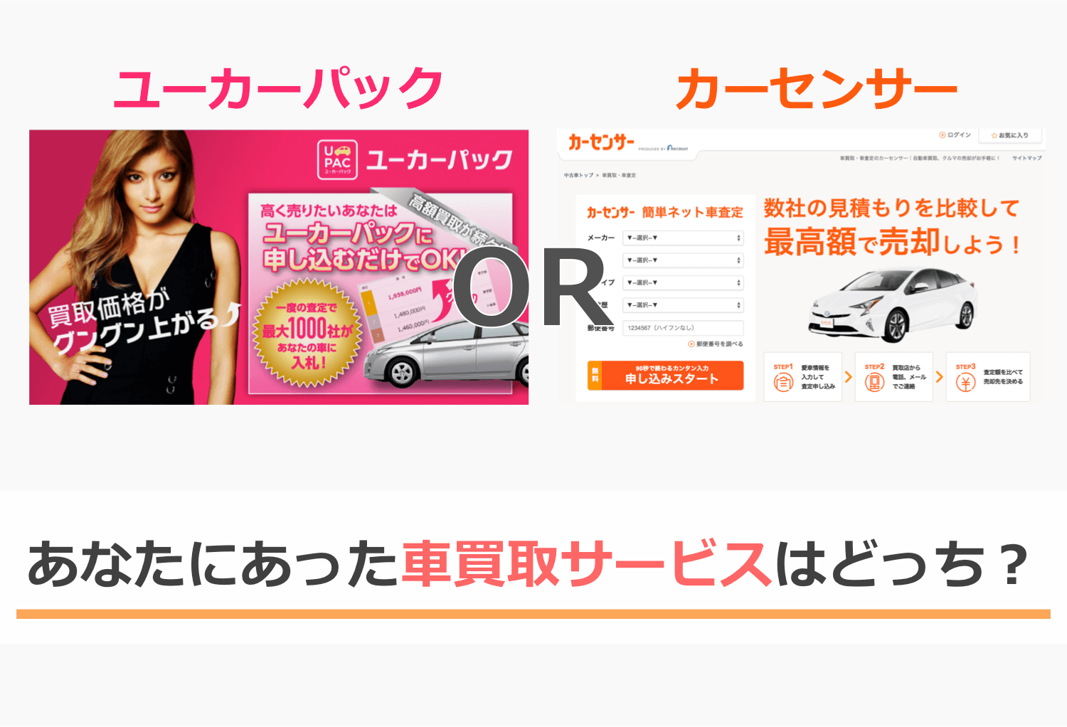 あなたにあった車買取サービスはどっち？ 2