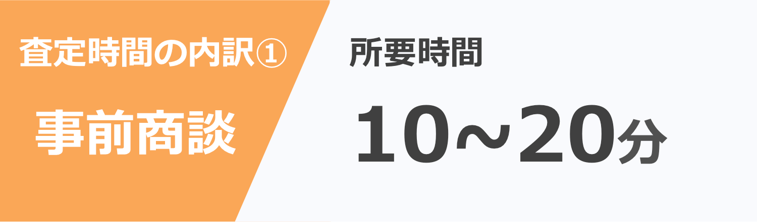 査定時間の内訳①事前商談は10~20分