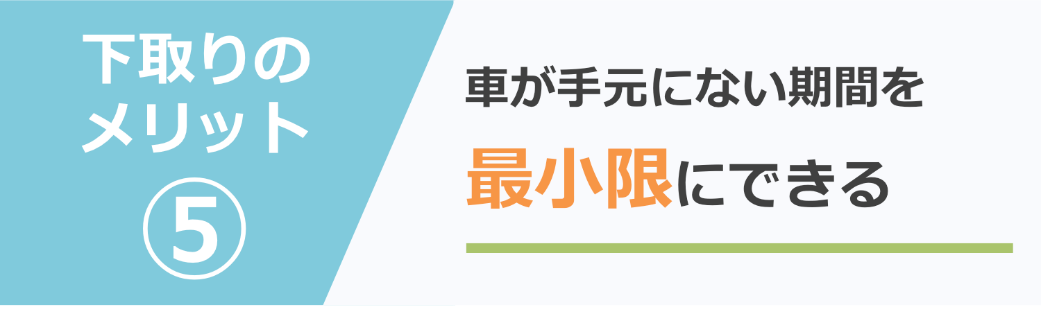 車が手元に無いという期間を最小限にできる